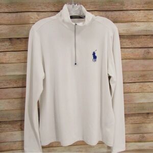 POLO Golf Ralph Lauren White/Blue 1/4 Zip Women's XL